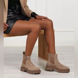 NIB ASH Brown Genesis Stud Leather Chelsea Boots